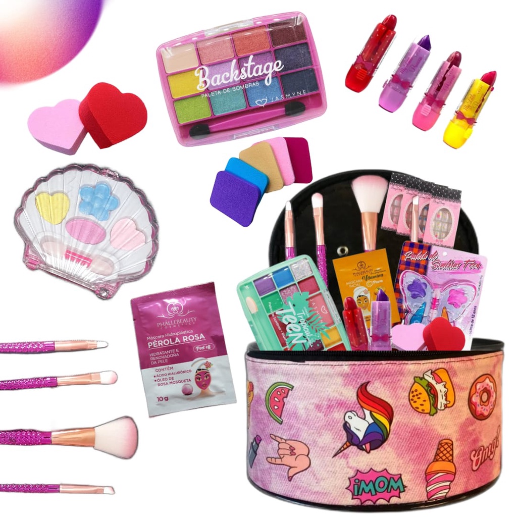 Kit Infantil Crian A De Maquiagem Maletinha Make Linda Shopee Brasil