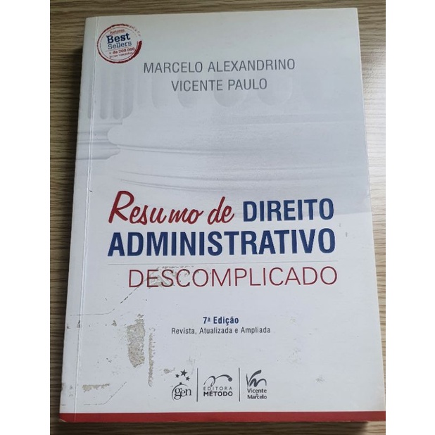 Livro Resumo De Direito Administrativo Descomplicado De Marcelo