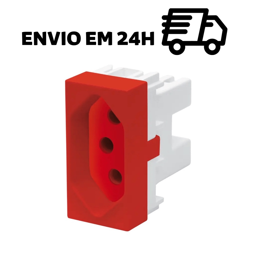 Modulo Tomada 2P T 20A 250V Vermelha Para Uso Especifico HABITAT