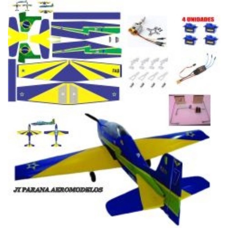 Aeromodelo Tucano T27 120cm Adesivos Motor Esc Servos Trem De