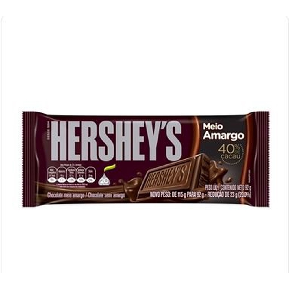 Chocolate Meio Amargo 40 Cacau 92g Hersheys Shopee Brasil