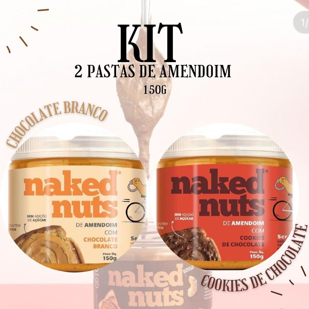 KIT NAKED NUTS 150G PASTA DE AMENDOIM CHOCOLATE BRANCO PASTA