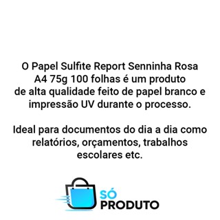 Papel Sulfite Report Senninha Rosa A4 75g 100 Folhas Shopee Brasil