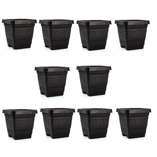 Kit 10 Vasos Tachos Quadrados 18 Litros Resistentes Plantas Jardim