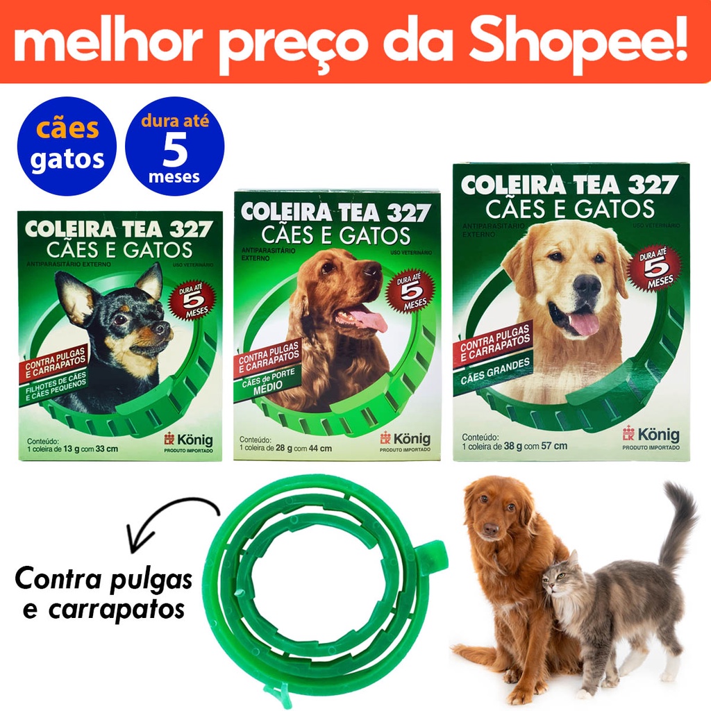 Coleira Anti Pulgas E Carrapatos Para Cachorros E Gatos Tea 327