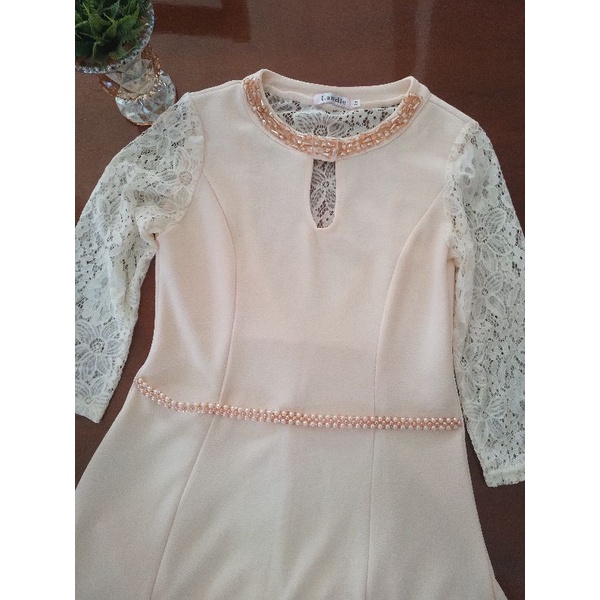 Vestido Festa Nude Mangas Shopee Brasil