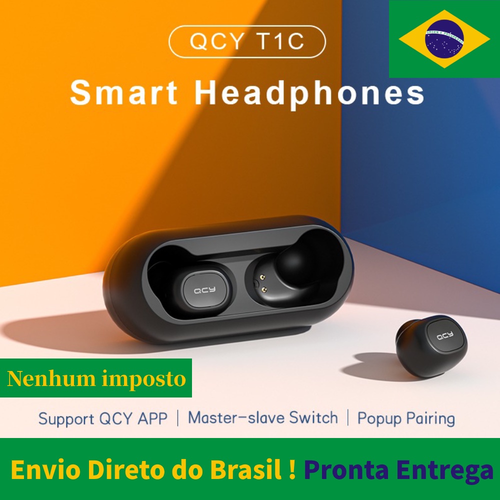 Qcy T T C Fone De Ouvido Sem Fio Bluetooth V Tws Controle De