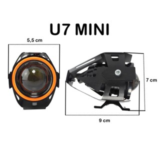 Par De Farol De Milha Angel Eye U Mini Vermelho Para Moto Honda Cb