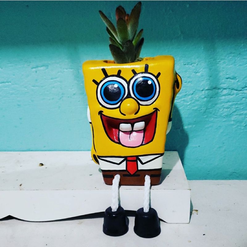 Bob Esponja Ceramica Vaso Cactos E Suculentas Shopee Brasil