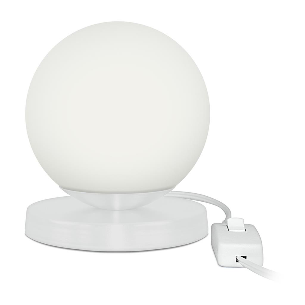 Luminaria Abajur De Mesa Globo Orby Branco Base Redonda Shopee Brasil