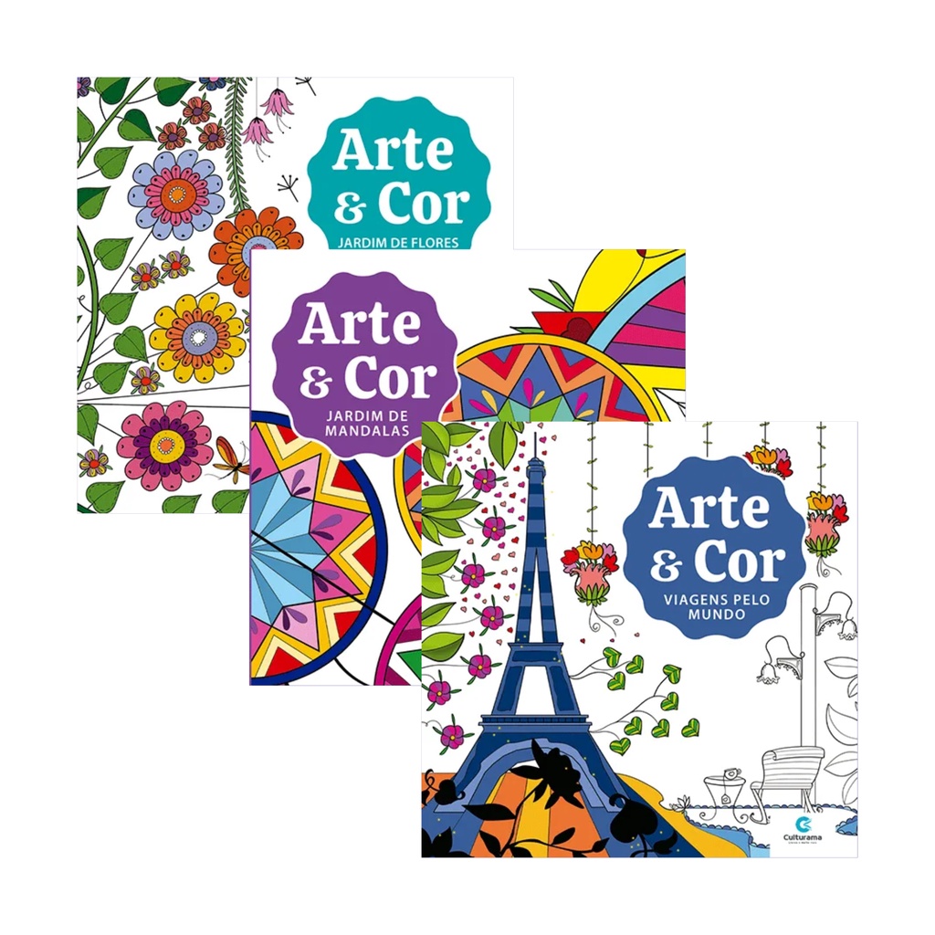 Kit Livros De Arteterapia Arte E Cor Livros Colorir Para Adultos