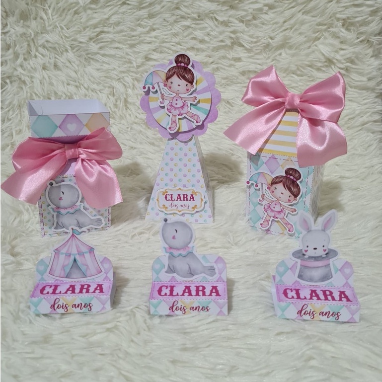 Kit Festa Lembrancinhas Personalizadas Circo Rosa Aquarela Shopee