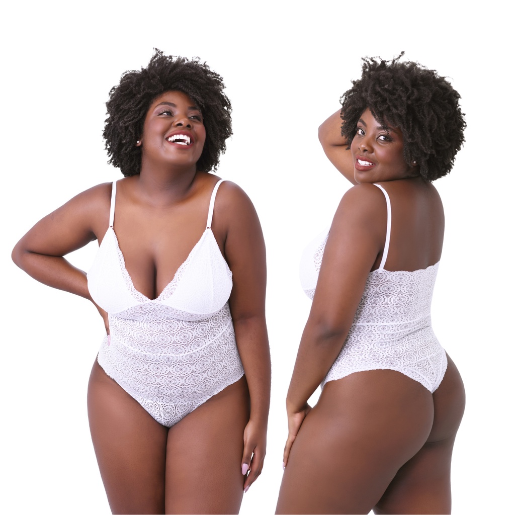 Body Plus Size Rendado Bori Renda Sensual Transparente Lingerie Sexy