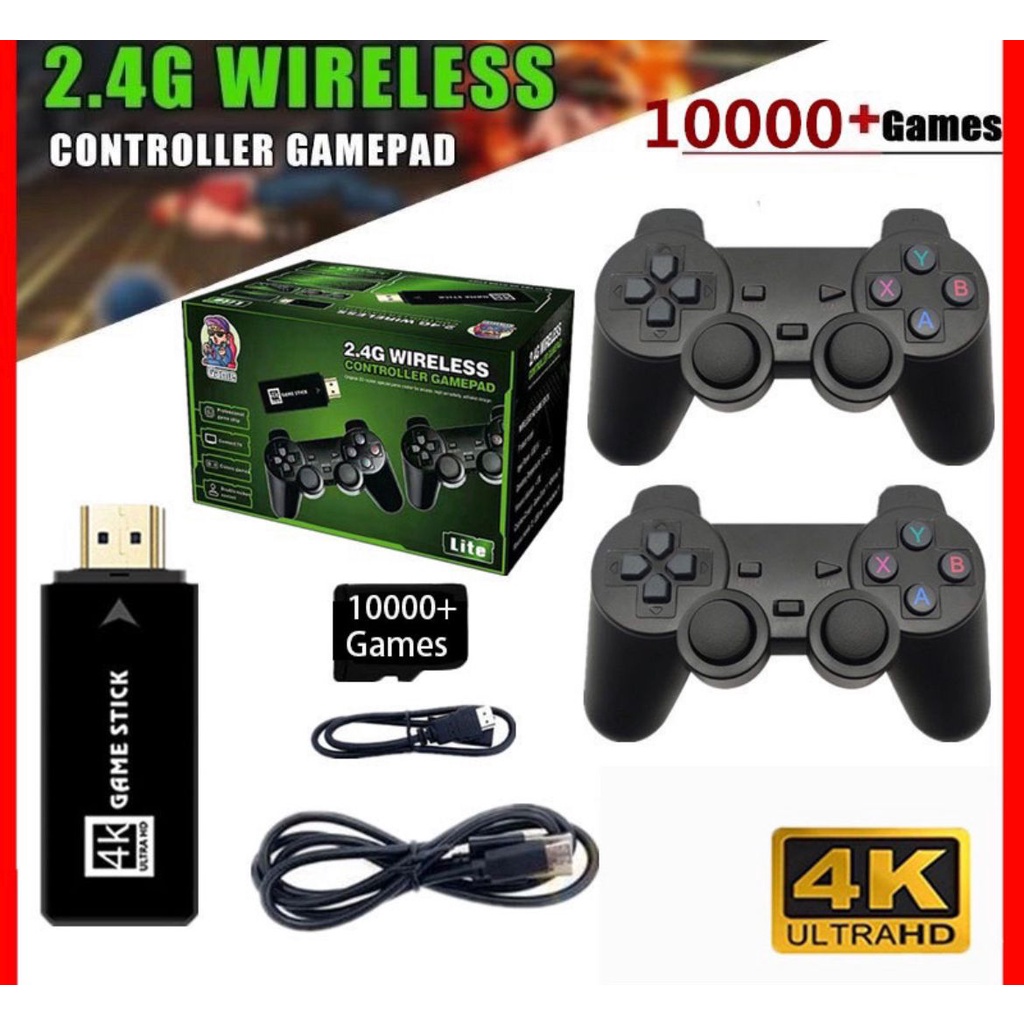 Video Game Pen Drive Hdmi Mil Jogos Retro Stick Controle Sem Fio