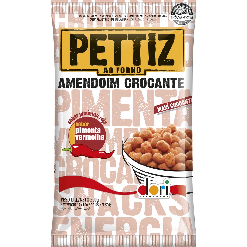 Amendoim Pettiz Pimenta Vermelha Crocante 500g Dori Otima Qualidade