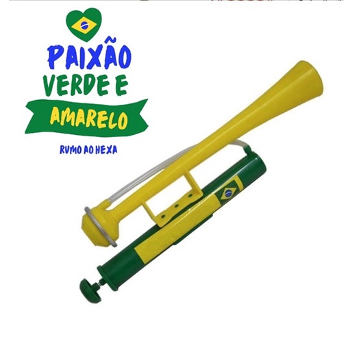 Corneta Buzina Vuvuzela Potente A Ar Do Brasil Copa Do Mundo Shopee