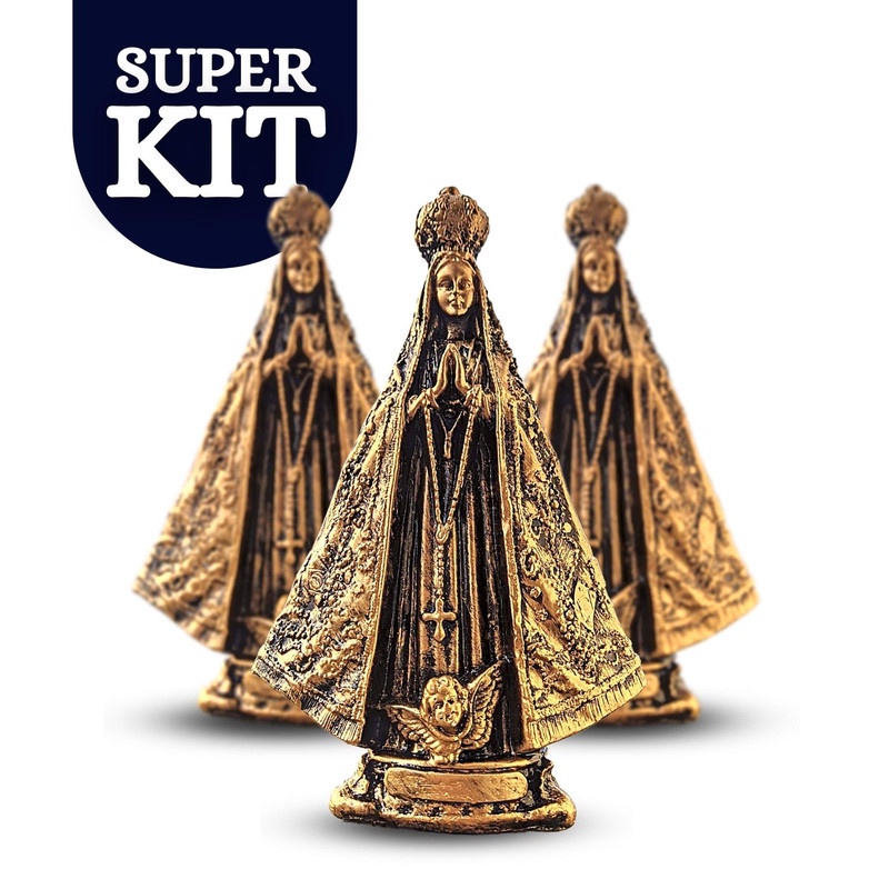 Kit 12 Nossa Senhora Aparecida Dourada 22cm Atacado Revenda Shopee Brasil