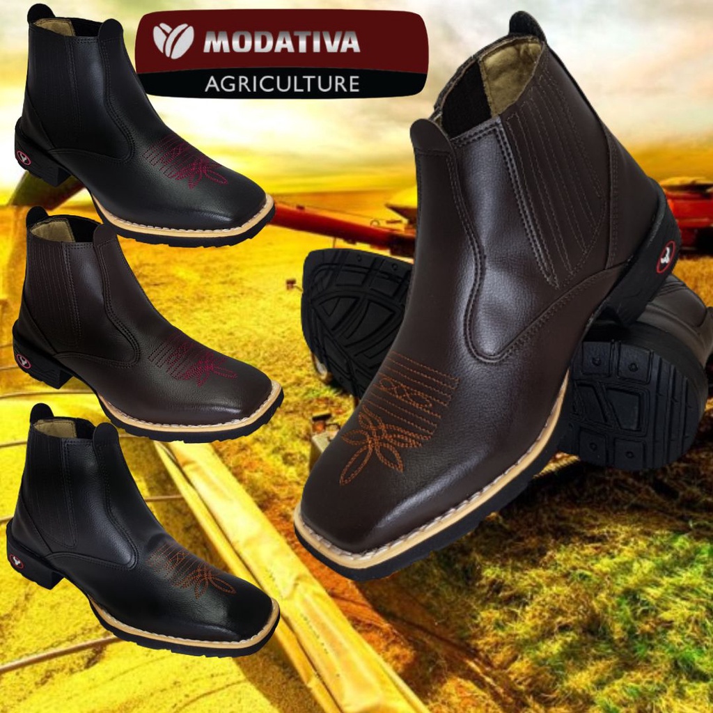 Bota Botina Texana Masculina E Feminina Modativa Agriculture Shopee