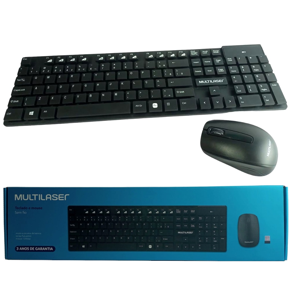 Kit Teclado E Mouse Sem Fio Wireless 2 4 GHz Multilaser TC251 Shopee