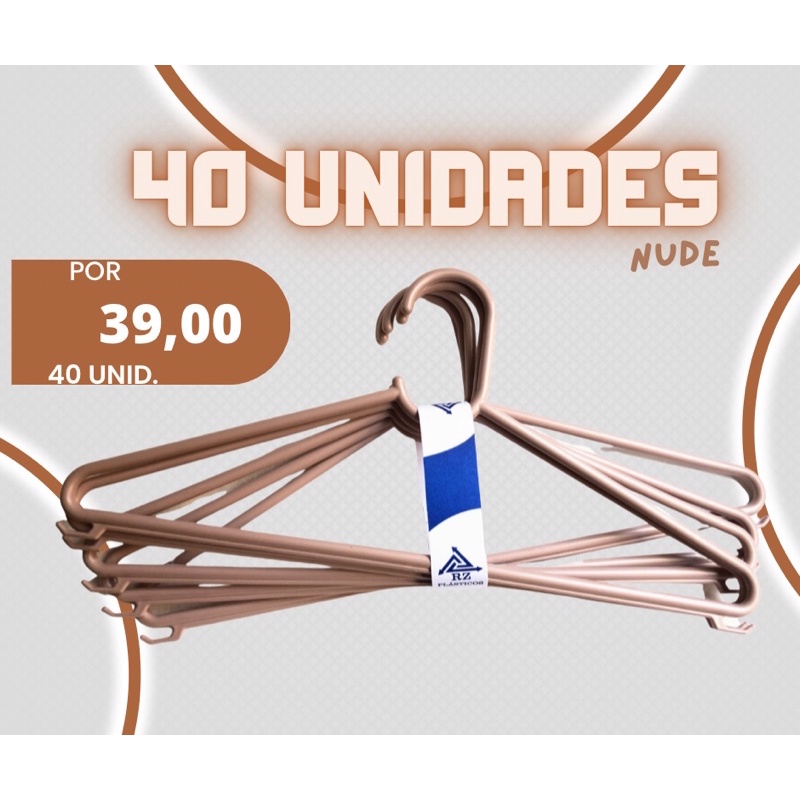 Cabide De Roupa Adulto Nude Dourado Kit 40 Unidades Shopee Brasil