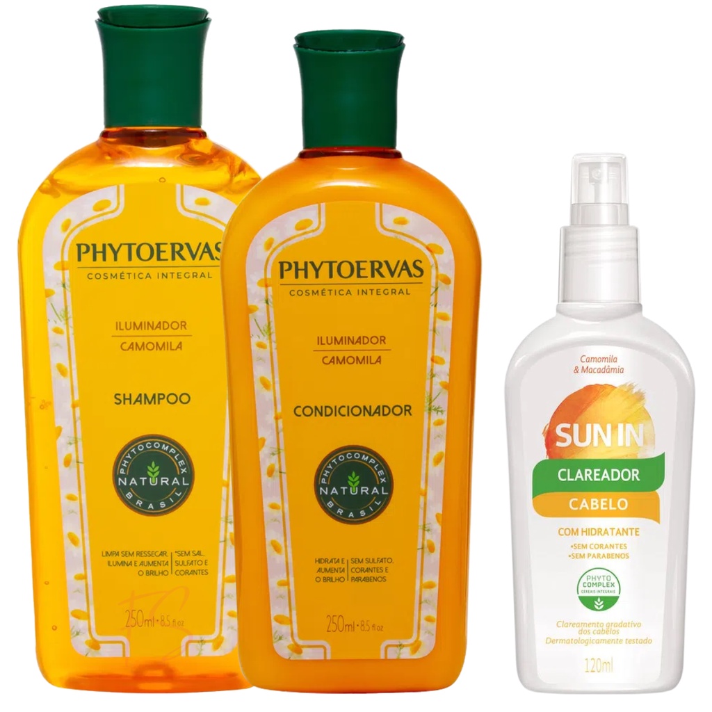 Kit Shampoo 250ml Condicionador 250ml Camomila Sun In Clareador