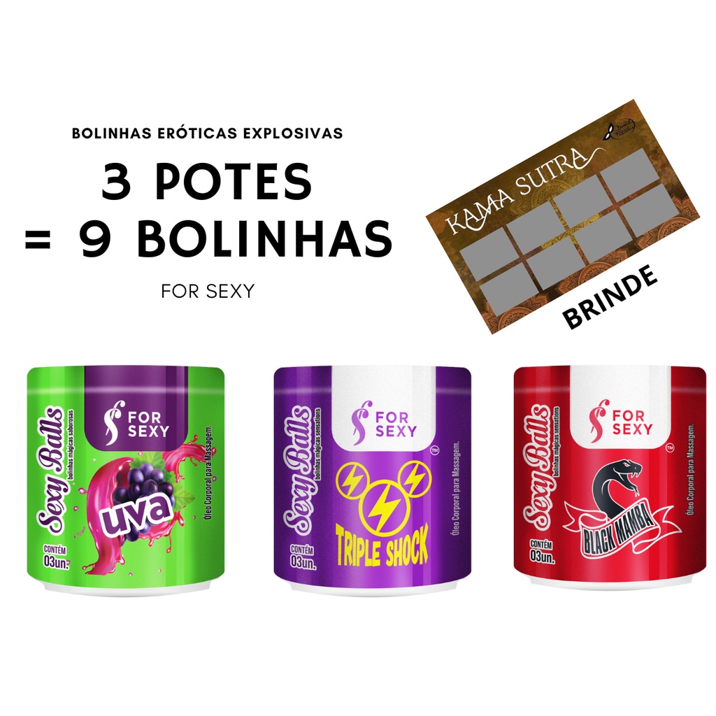 Kit Bolinhas Eróticas Excitantes Comestiveis Explosivas Sex Shop