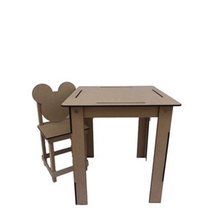 Mesa Infantil Mesinha 2 Cadeiras Didática Mdf Cru Shopee Brasil