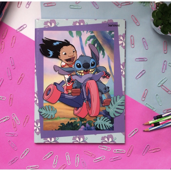 Caderno Capa Dura Grande Brochurao Folhas Lilo E Stitch Disney