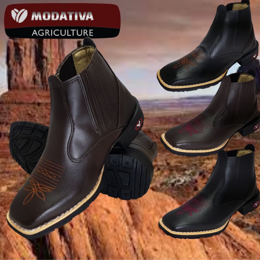 Bota Botina Texana Masculina E Feminina Modativa Agriculture Shopee