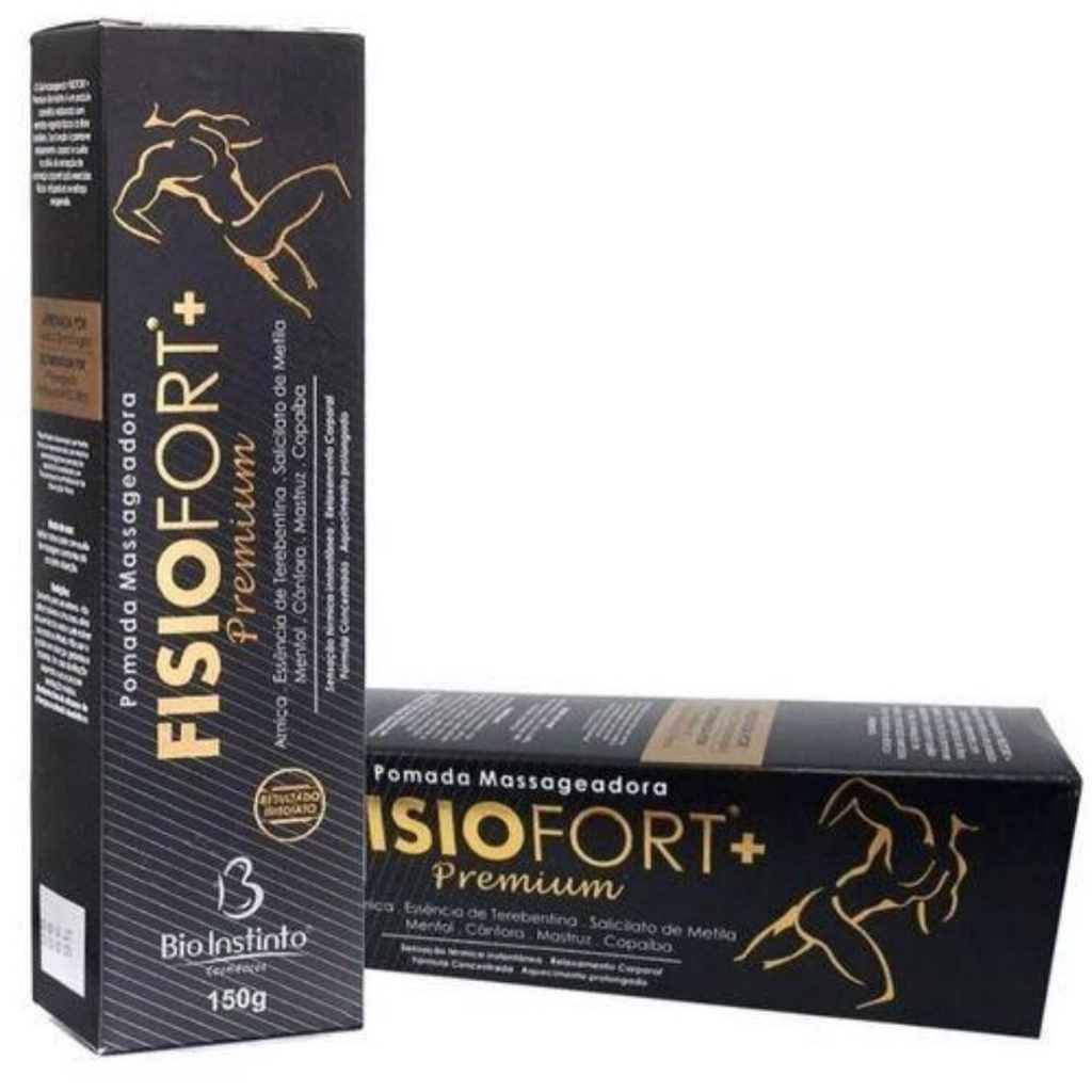 Caixa Pomadas Massageadora Fisiofort Premium Preta G Bio