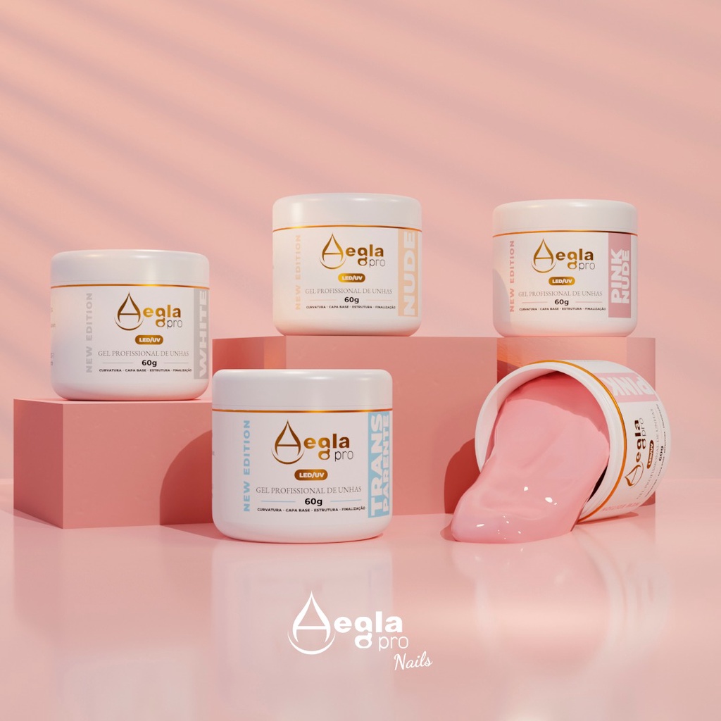Géis construtor 60g Aegla pro nude pink white trasparente pinknude