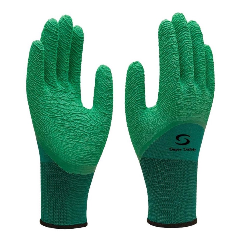 Luva Ss Coleta Verde Latex Corrugado Super Safety Par Shopee