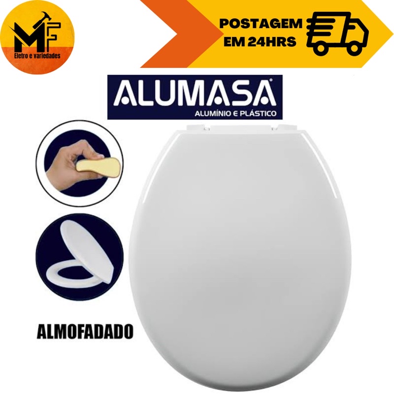 Assento Sanitario Almofadado Universal Oval Branca Tampa De Vaso