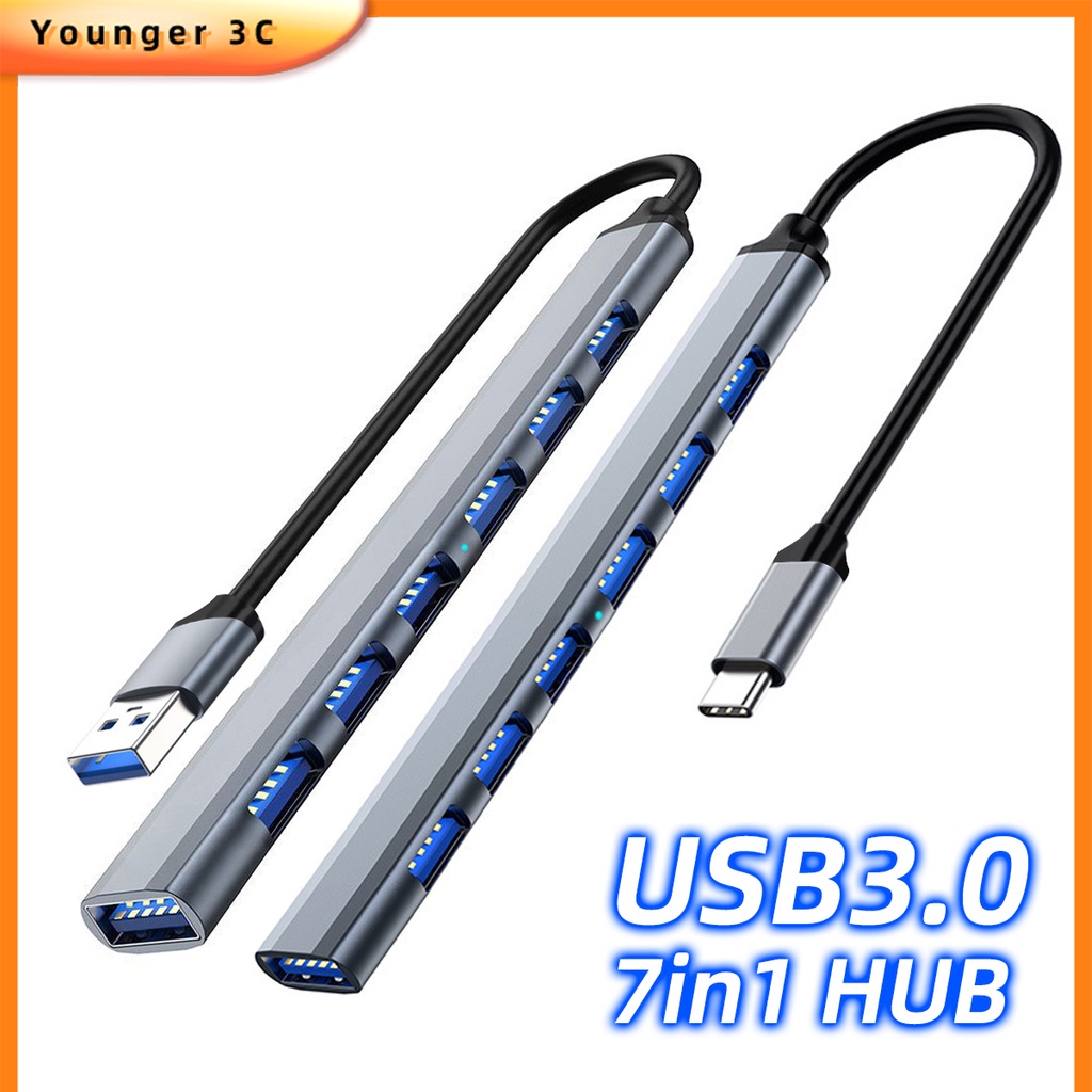 7 Em 1 Tipo C HUB usb 3 0 Multi Funções Expansor Divisor De Alta