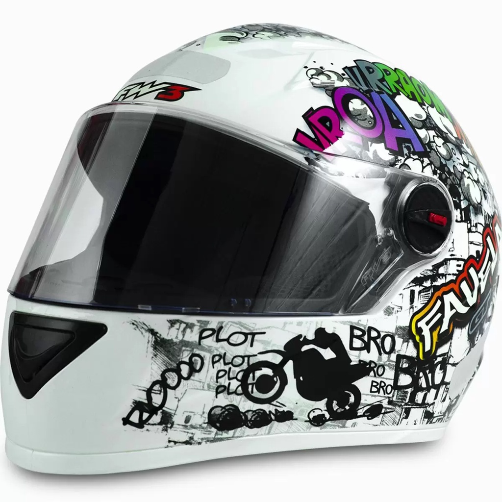 Capacete Fw Gt Favela Branco Brilhante Shopee Brasil