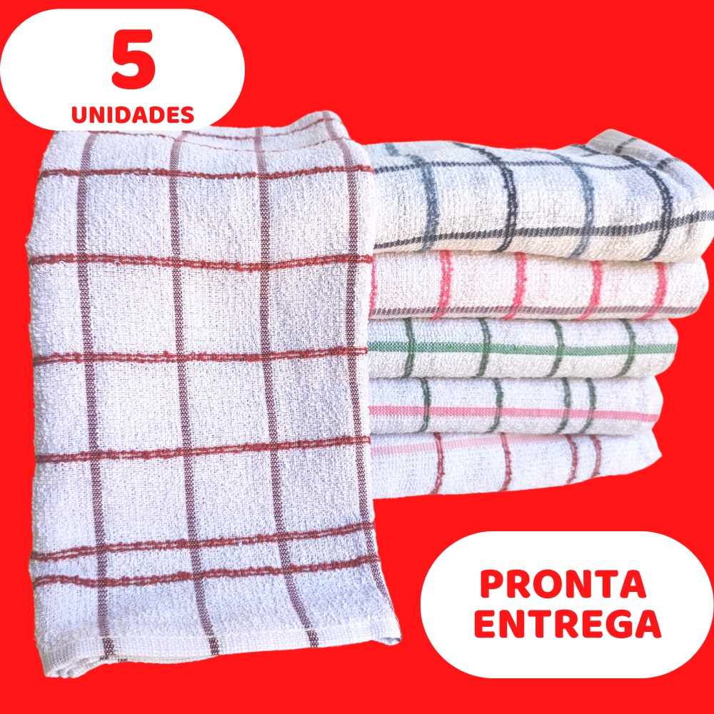 Pano De Prato Copa Cozinha Atoalhado KIT 05 UN Shopee Brasil