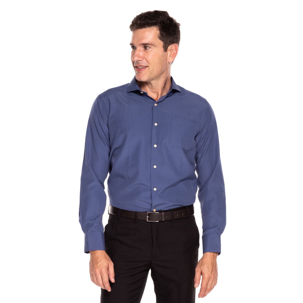 Camisa Masculina Azul Marinho Lisa Camisaria Colombo Shopee Brasil