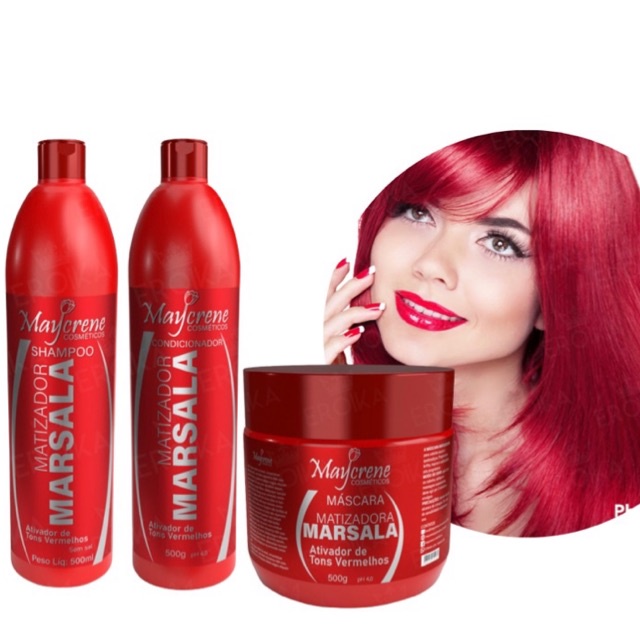 Kit Matizador Marsala Vermelho Por Mais Tempo Passos Shopee Brasil