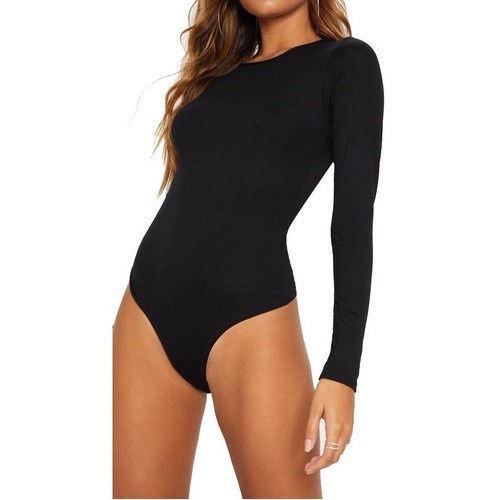 Body Feminino Gola Redonda Manga Longa Básico Shopee Brasil