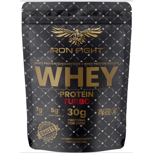 Whey Protein Turbo Isolado E Concentrado Iron Fight Refil 900g