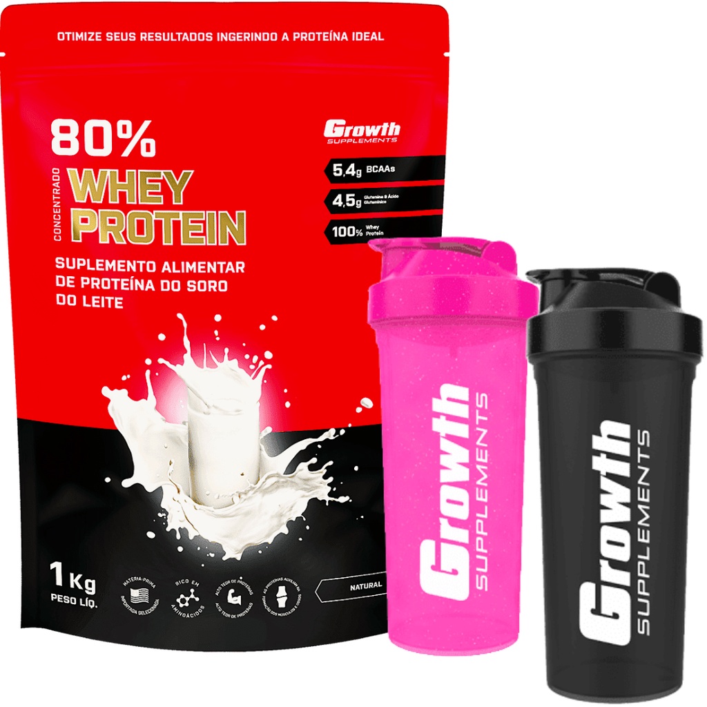 Whey Protein Basic Growth Kg Coqueteleira Preta Ml Escorrega O