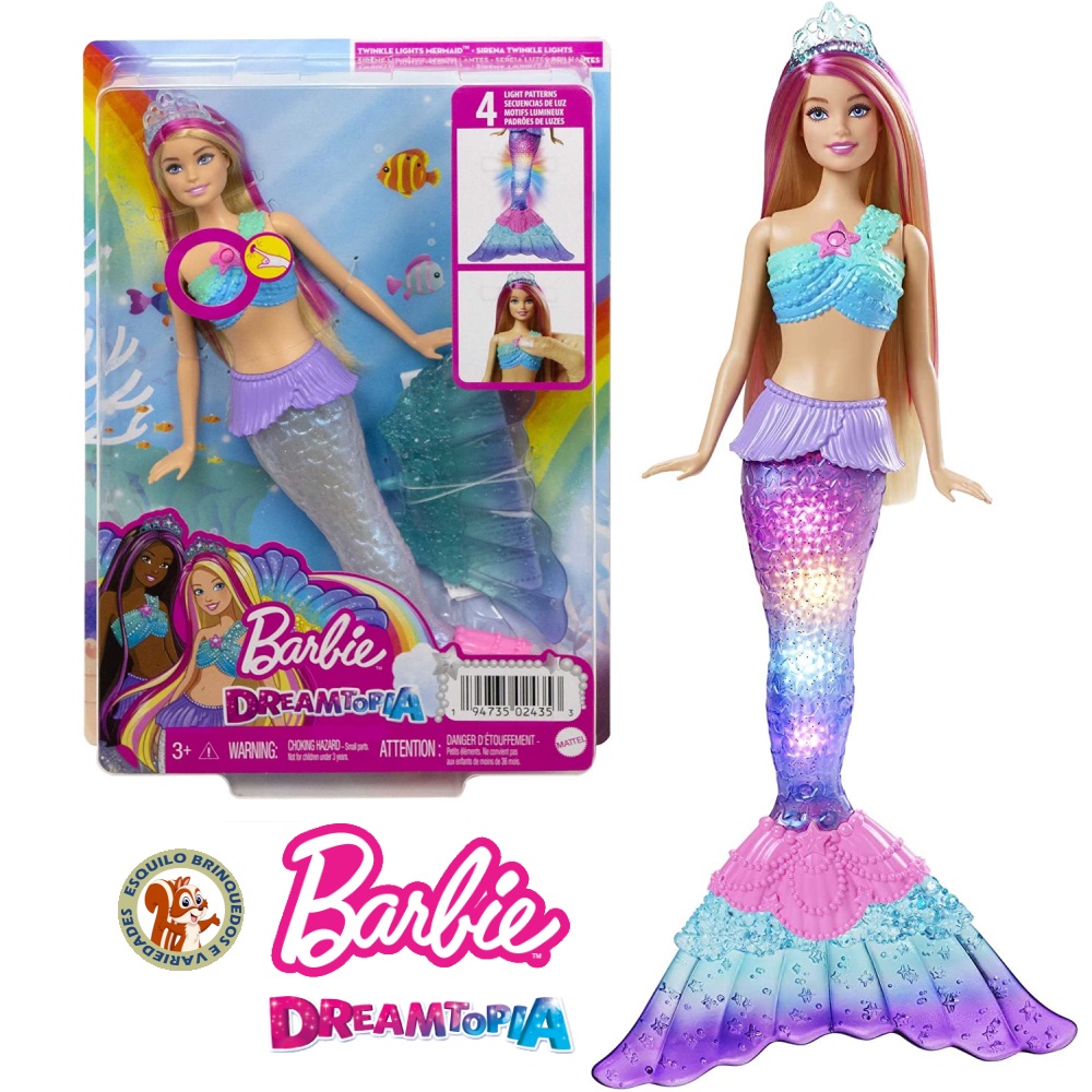 Boneca Barbie Dreamtopia Sereia Do Arco Iris Luzes Shopee Brasil