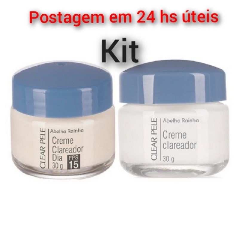 Creme Clareador Facial Dia Fps E Noite Abelha Rainha G Clear Pele