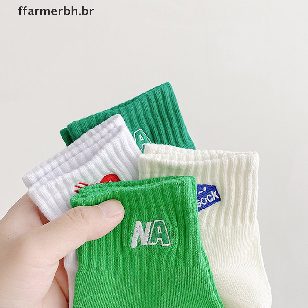 Ffarmerbh Embroidery Letter Na Socks Fashion Woman Socks Korea Harajuku