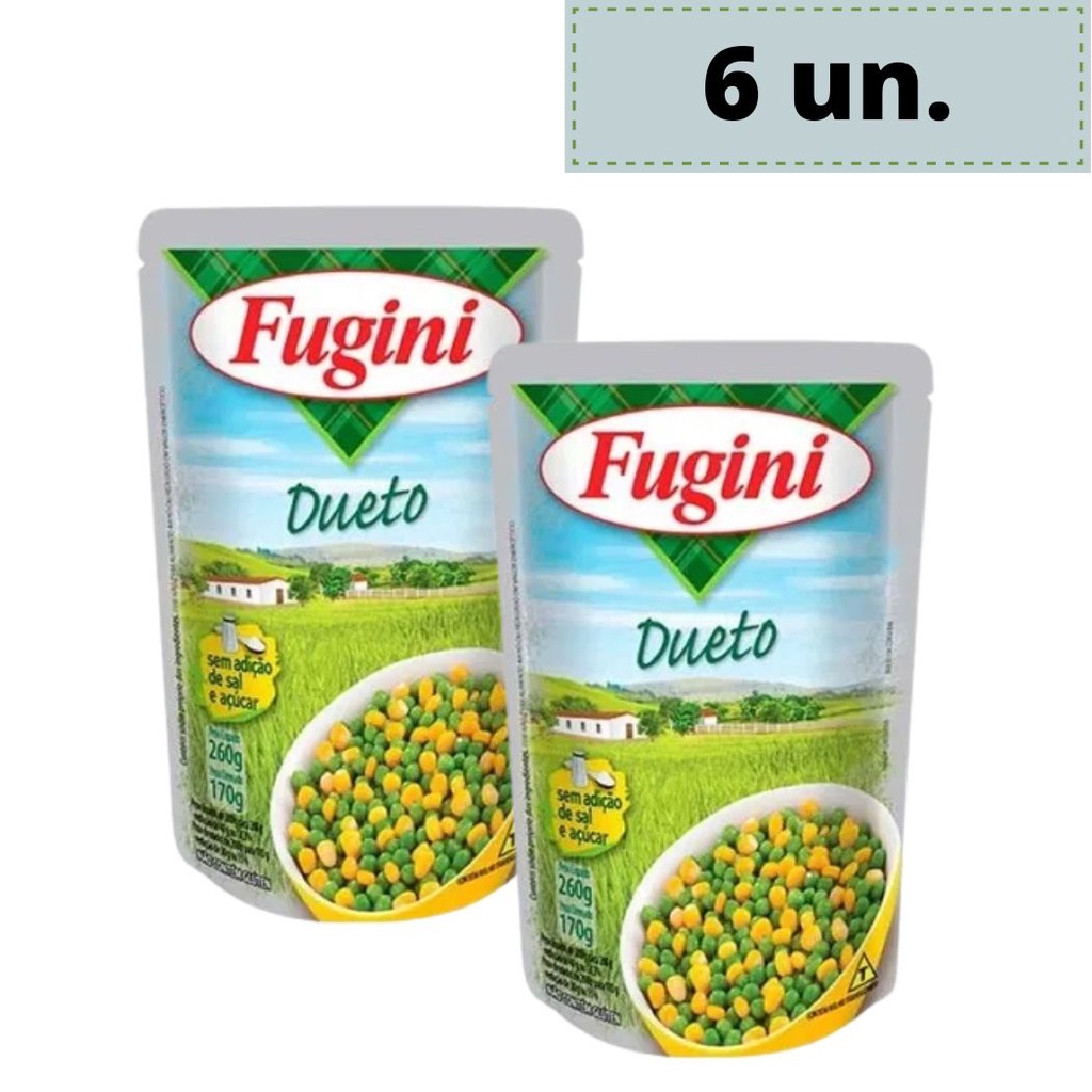 Kit 6un Dueto Milho E Ervilha Fugini 170g Shopee Brasil