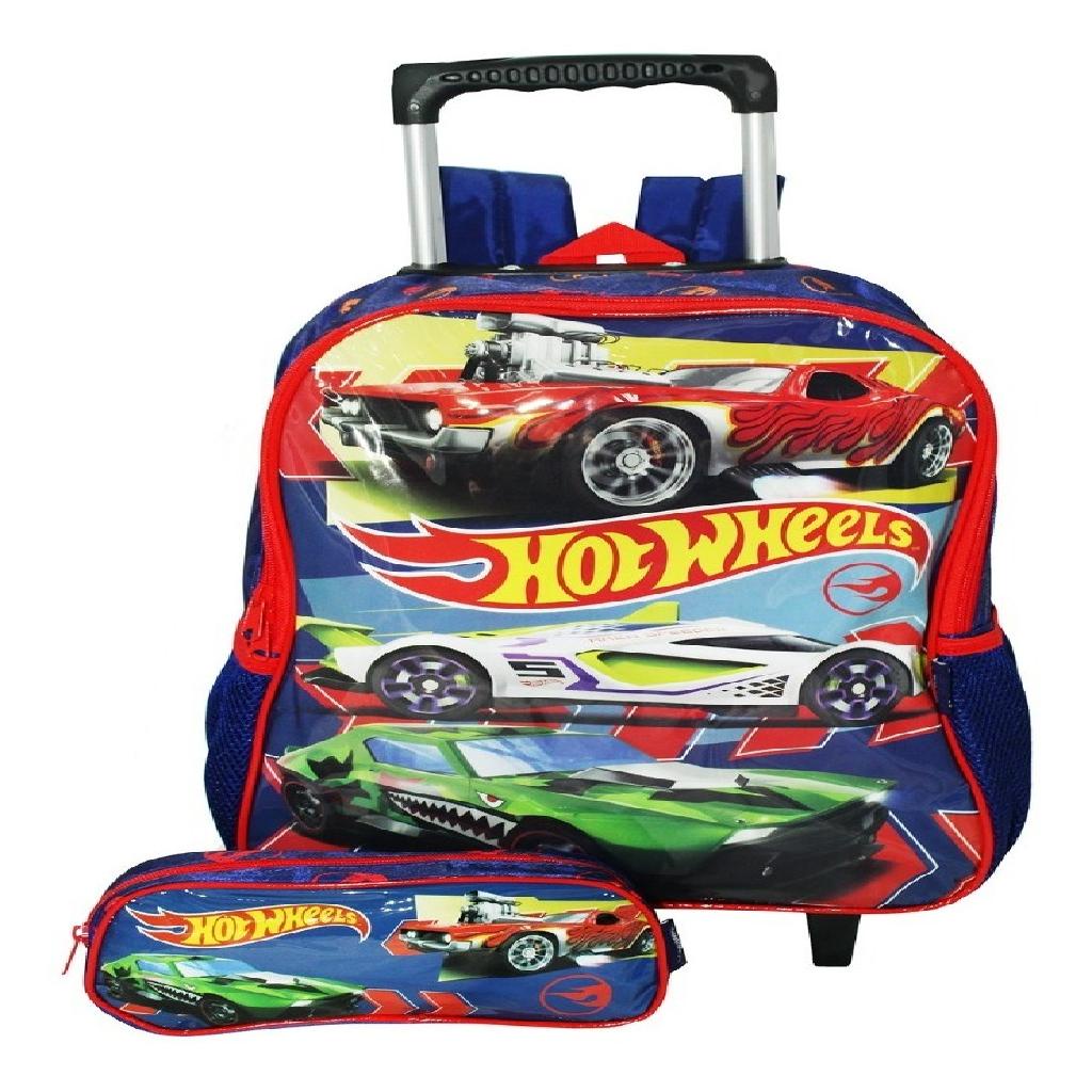 Kit Mochila Hot Wheels Estojo Infantil Rodinhas Oficial Esco Shopee
