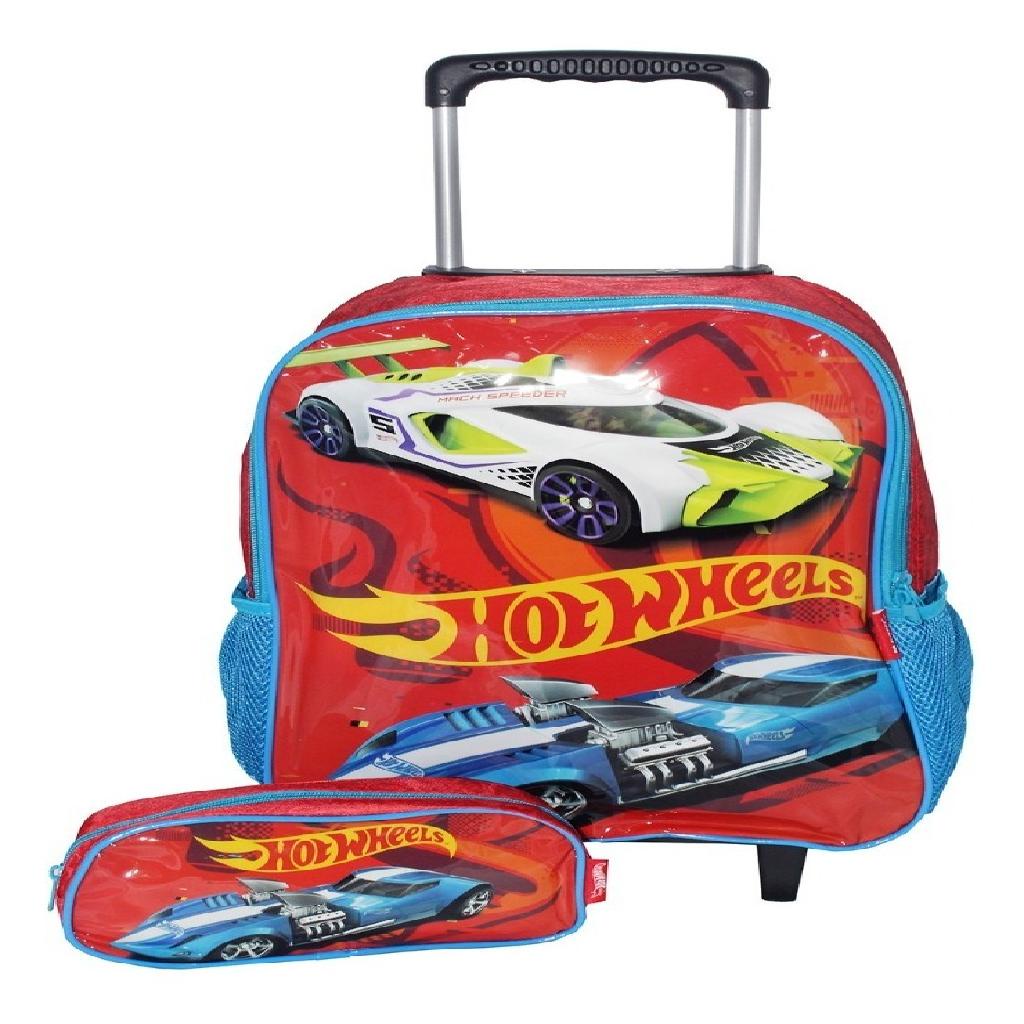 Kit Mochila Hot Wheels Estojo Infantil Rodinhas Oficial Esco Shopee