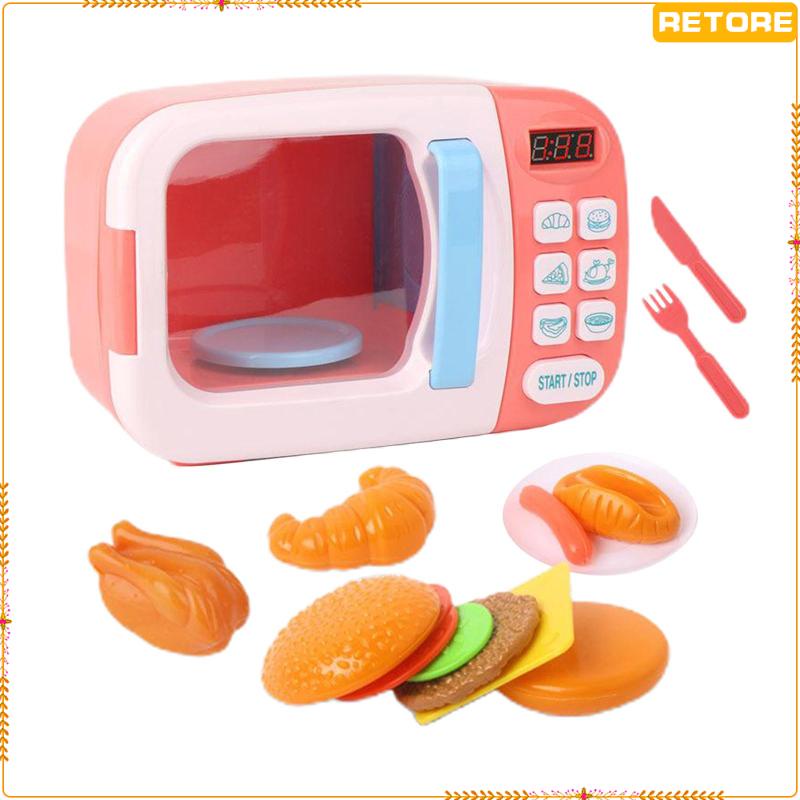 Brinquedo Infantil Forno Microondas Eletrônico Rosa 13pçs Shopee Brasil