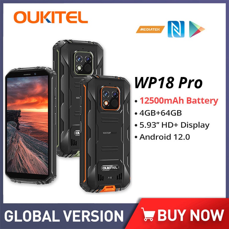 Oficial E Novo Oukitel Wp18 Pro Smartphones Robustos 12500mah 4gb Ram