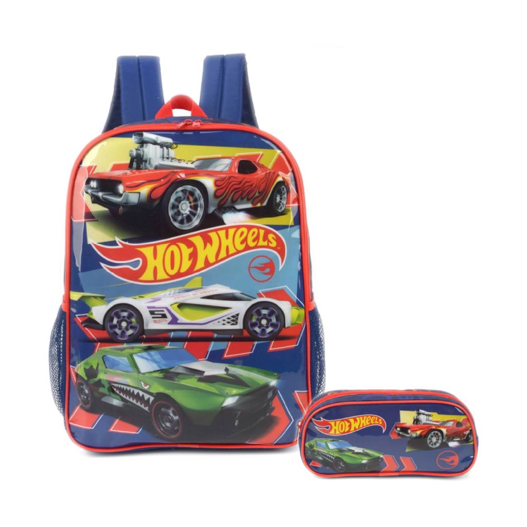 Mochila Hot Wheels De Costas Estojo Escolar Infantil Shopee Brasil